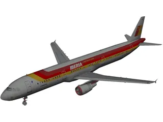 Airbus A321 Iberia 3D Model