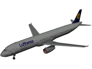 Airbus A321 Lufthansa 3D Model