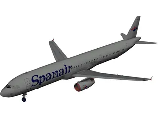 Airbus A321 SpanAir 3D Model