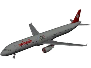 Airbus A321 SwissAir 3D Model