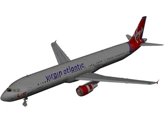 Airbus A321 Virgin Atlantic 3D Model