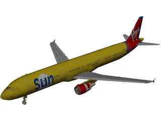 Airbus A321 Virgin Sun 3D Model