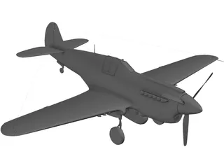 Curtiss P-40 3D Model