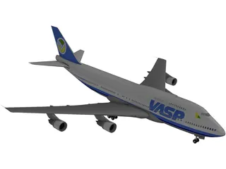 Boeing 747-400 VASP Brasil 3D Model