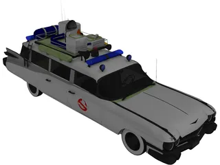 Cadillac 1959 (Ecto-1 Ghostbustres) 3D Model