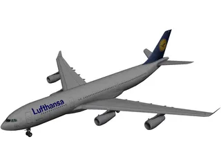 Airbus A340-200 Lufthansa 3D Model