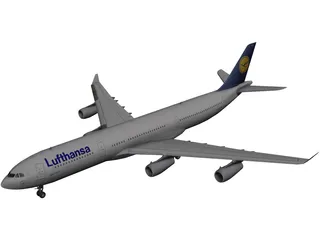Airbus A340-300 Lufthansa 3D Model