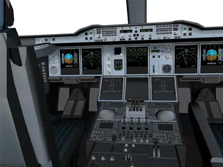 Airbus A380-800 Cockpit 3D Model