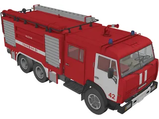 Kamaz Fire Truck 3D Model