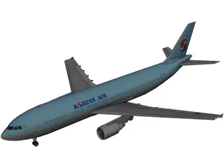 Airbus A300-600 Korean Air 3D Model