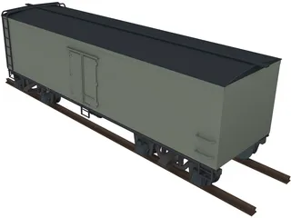 Canadian Box Baggage Car 3D Model