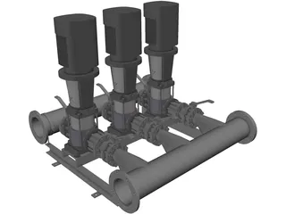 Grundfos Pump Set 3D Model