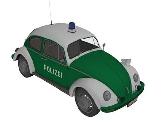 Volkswagen Beetle German Police 3D Model