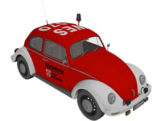 Volkswagen Beetle German Fire 3D Model