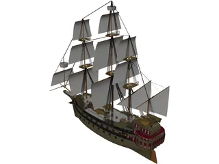 Galleon Early Spanish 3D Model