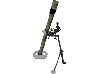 M252 Mortar Cannon 3D Model