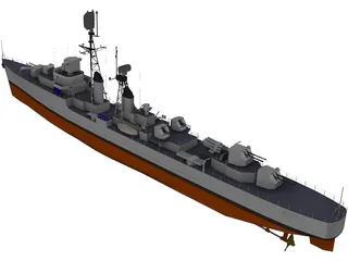 Destroyer Forbin 1958 3D Model