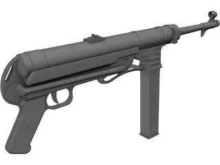 MP-40 Sub Machine Gun 3D Model