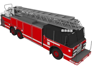 Pierce Firetruck Ladder 3D Model