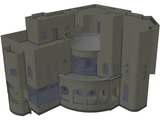 Villa 3 Floors 3D Model