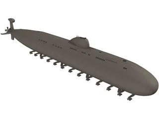 APL Victor III Submarine Russia 3D Model