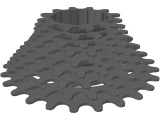 Cassette 9 Speed Rear 3D Model