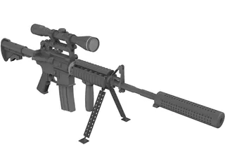 M4A1 Carabiner 3D Model