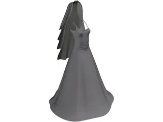 Wedding Dress 3D Model