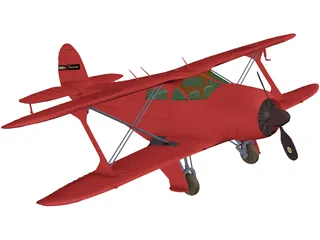 Beechcraft 17 Staggerwing 3D Model