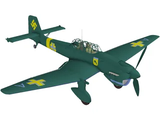 Junkers Ju 87B-1 Stuka 3D Model