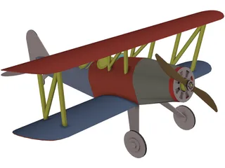 Mickys Doppeldecker Airplane 3D Model