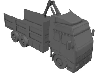 Volvo Truck 6X4 Crane 3D Model