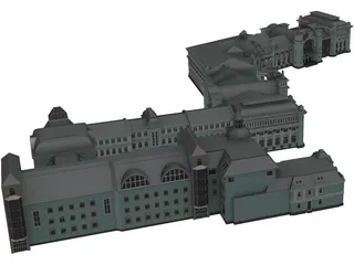 Russian Train Station in Moscow 3D Model