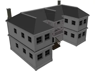 2-Story Vacation House 3D Model