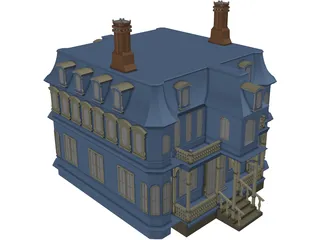 2-Story Victorian House 3D Model