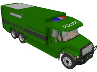 International Police Truck 3D Model