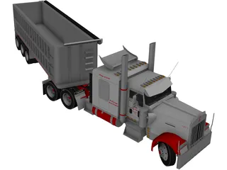 Kenworth W900 with Trailer 3D Model