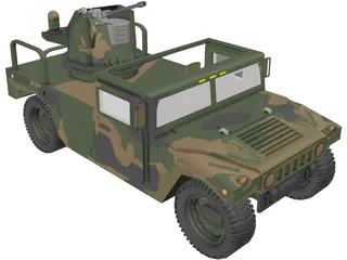 Hummer H1 Army 3D Model