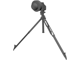 Axis PTZ Camera on Tripod 3D Model