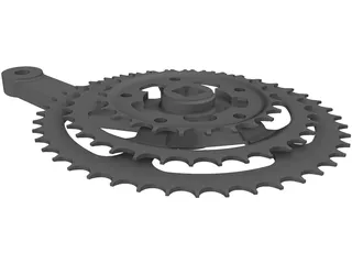 Bicycle Crank Shimano Alivio Right 3D Model