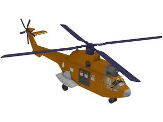 Aerospatiale SA 330 Puma 3D Model