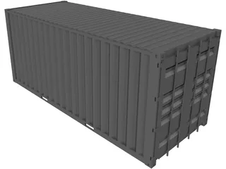 Shipping Container 20x08x08ft Movable Doors 3D Model