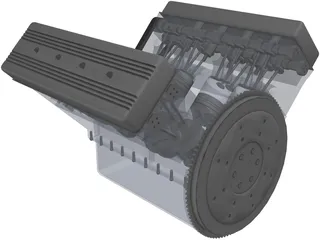 Ferrari 288 GTO Engine 3D Model