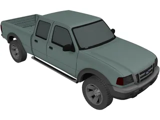 Ford Ranger XLT Crew Cab (2005) 3D Model