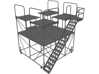 CL-215 Maintenence Scaffold 3D Model