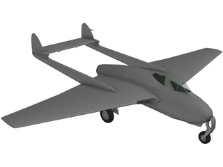 De Havilland D.H. 100 Mk.50 Vampire 3D Model