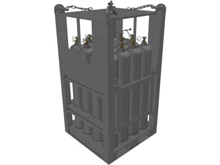 Offshore Gas Cylinder Rack 3D Model