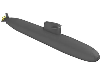 Scorpene Class submarine 3D Model