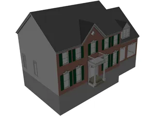 House with 2 Separate Garages 3D Model