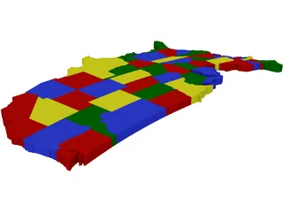 United States Map 3D Model